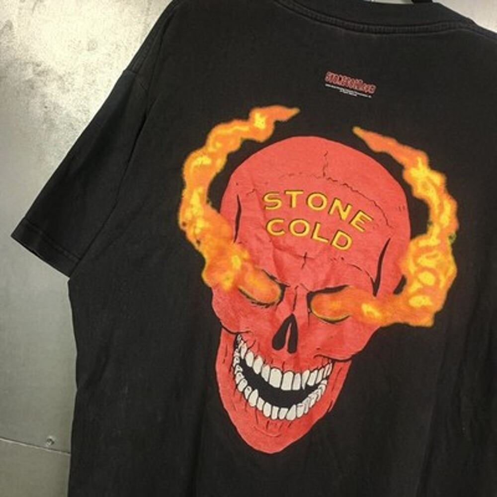 Stone Cold Steve Austin Vintage Y2K Red Skull Flame Shirt XL WWF WWE Wrestling